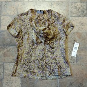 Jones New York silk blouse size 6P BNWT